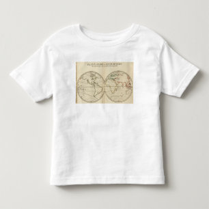 T-shirt Mapa do mundo com latitude e Longititude