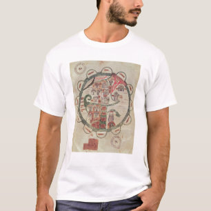 T-shirt Mapa do mundo com o Jerusalem no centro