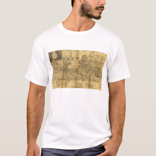 T-shirt Mapa do mundo inteiro pelo Moll de Herman (1719)