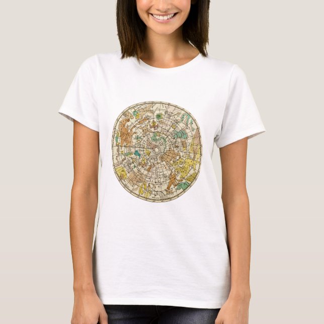 T-shirt Mapa do norte Sky Star e de Constelações (Frente)