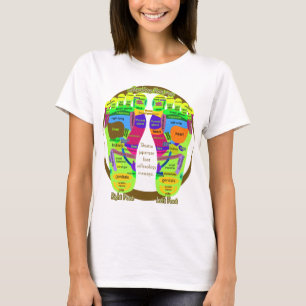 T-shirt mapa do pé do reflexology
