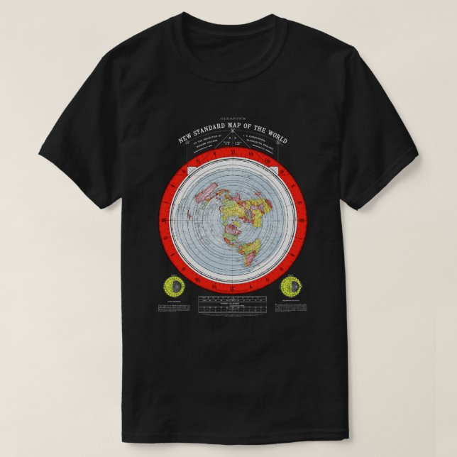 T-shirt Mapa do quadrado e do plano de terra liso (Frente do Design)