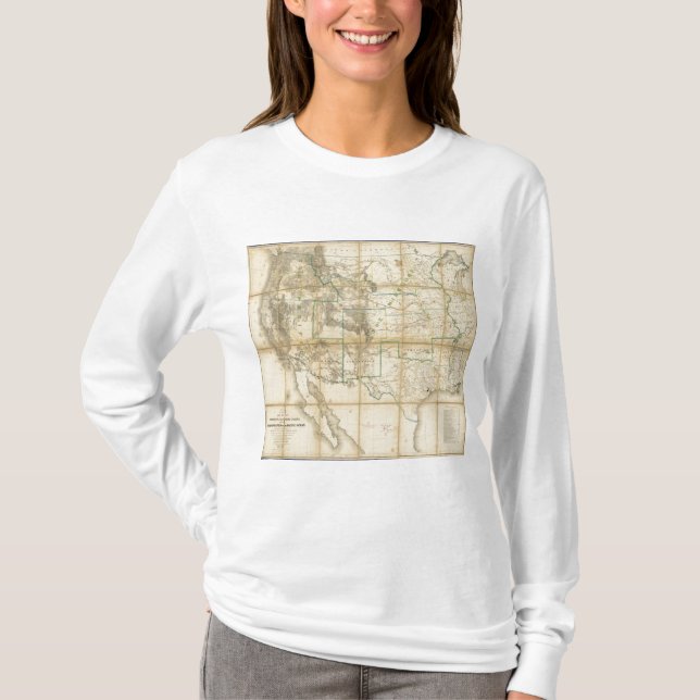 T-shirt Mapa do território dos Estados Unidos 2 (Frente)