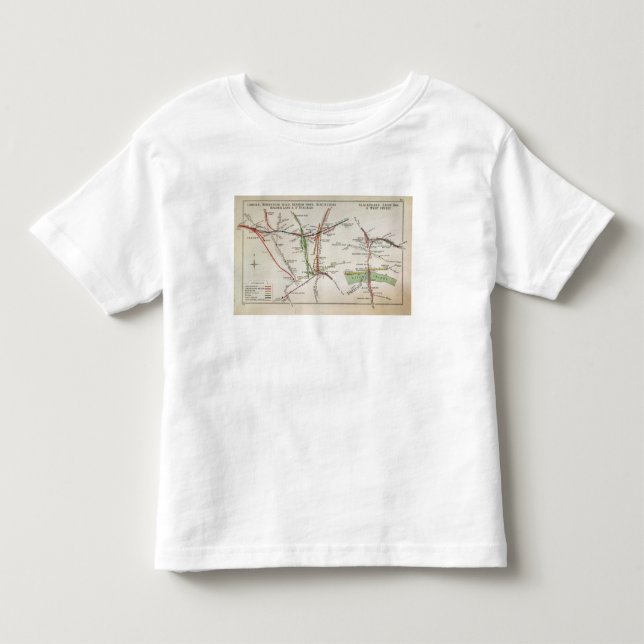 T-shirt Mapa do transporte de Londres, c.1915 (Frente)