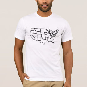 T-shirt Mapa dos E.U.