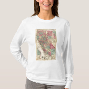 T-shirt Mapa dos Estados da Califórnia e do Nevada