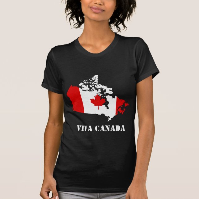 T-shirt Mapa e bandeira de Canadá (Frente)