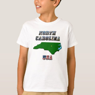 T-shirt Mapa e texto de North Carolina