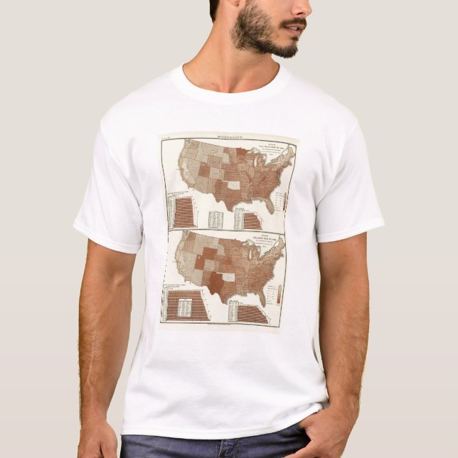T-shirt Mapa estatístico das mortes (Frente)