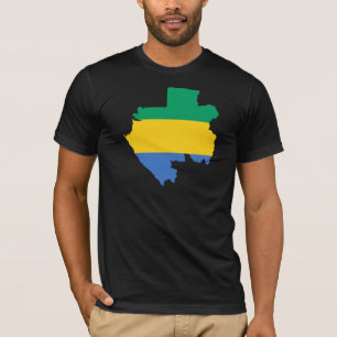T-shirt Mapa GA da bandeira de Gabon