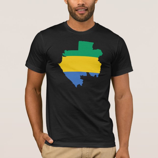 T-shirt Mapa GA da bandeira de Gabon (Frente)