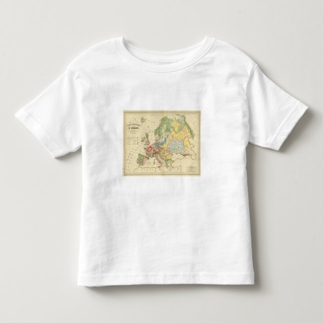 T-shirt Mapa Geological de Europa (Frente)