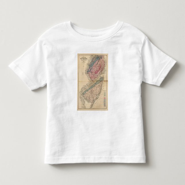 T-shirt Mapa Geological de New-jersey (Frente)