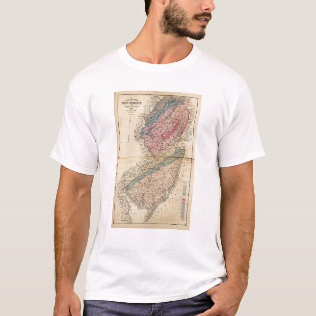 T-shirt Mapa Geological de New-jersey (Frente)