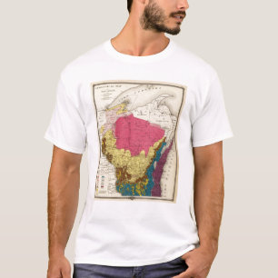 T-shirt Mapa Geological de Wisconsin