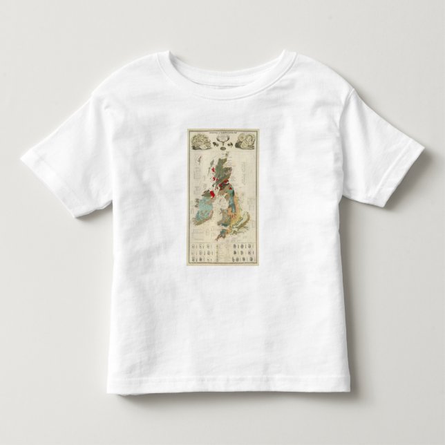 T-shirt Mapa Geological, palaeontological composto (Frente)