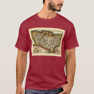 T-shirt Mapa histórico do Condado de Kent, Inglaterra