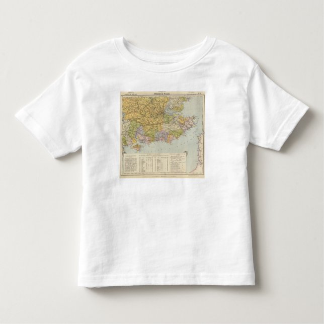 T-shirt Mapa Inglaterra do marco decisivo, Wales 6 (Frente)
