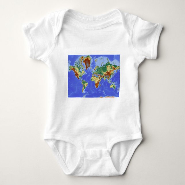 T-shirt Mapa Internacional da Geografia Mundial (Frente)