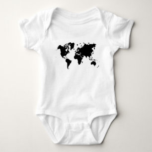 T-shirt Mapa Mundial - Preto