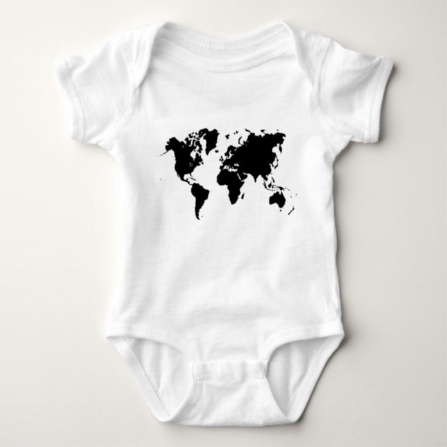 T-shirt Mapa Mundial - Preto (Frente)
