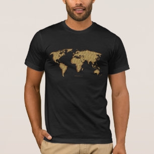 T-Shirt MAPA MUNDIAL Texturizado com efeito metál