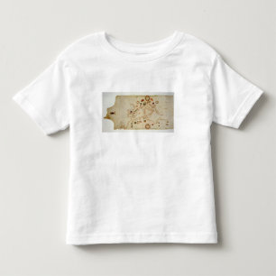 T-shirt Mapa náutico diminuto do Mediterranea central