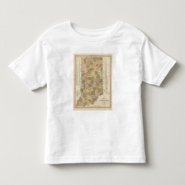 T-shirt Mapa novo de Indiana (Frente)