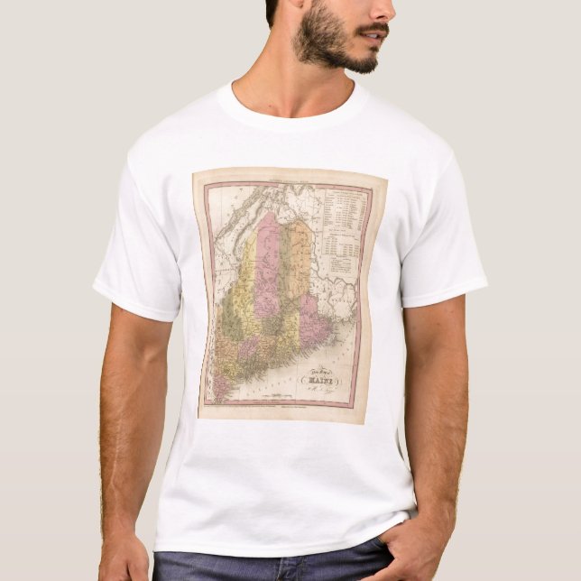 T-shirt Mapa novo de Maine (Frente)