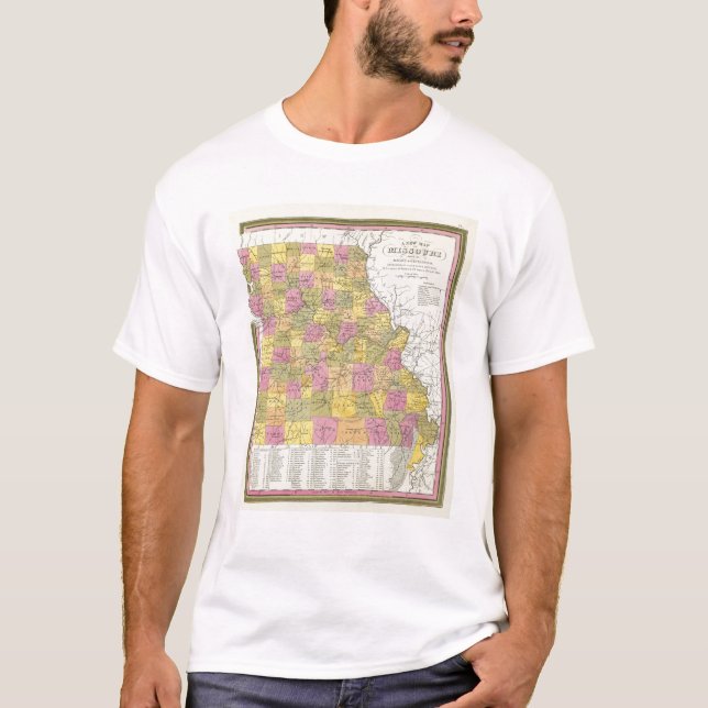 T-shirt Mapa novo de Missouri (Frente)