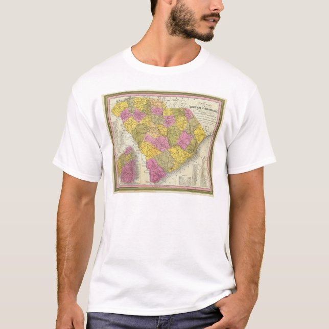 T-shirt Mapa novo de South Carolina (Frente)