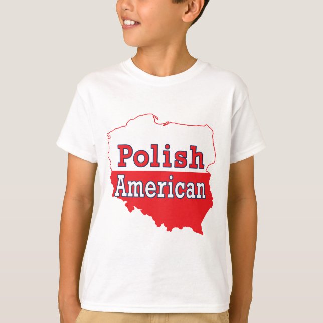 T-shirt Mapa Polonês Americano (Frente)