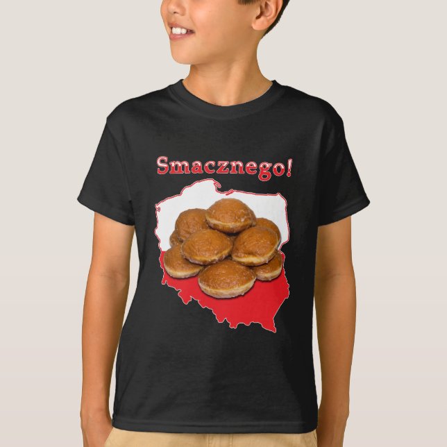 T-shirt Mapa Polonês do Paczki Smacznego (Frente)