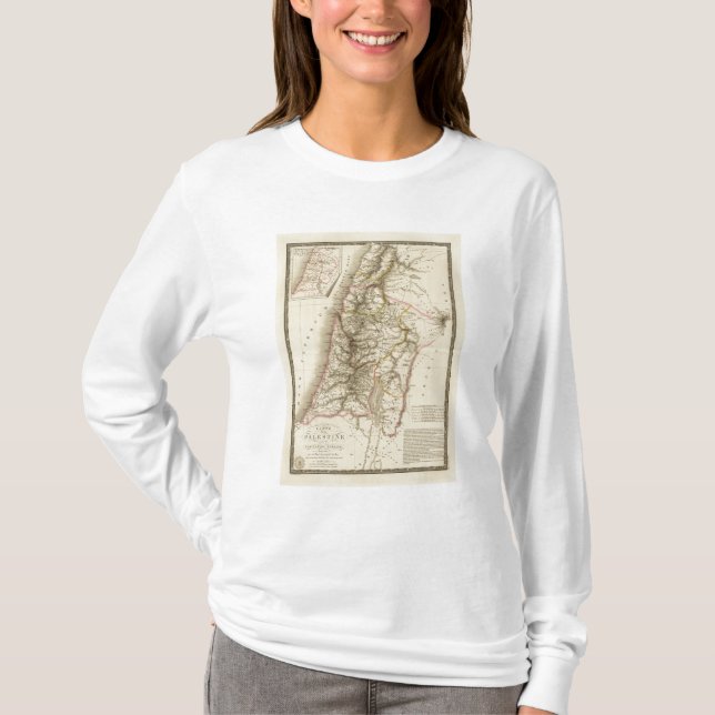 T-shirt Mapa religioso do atlas de Médio Oriente (Frente)