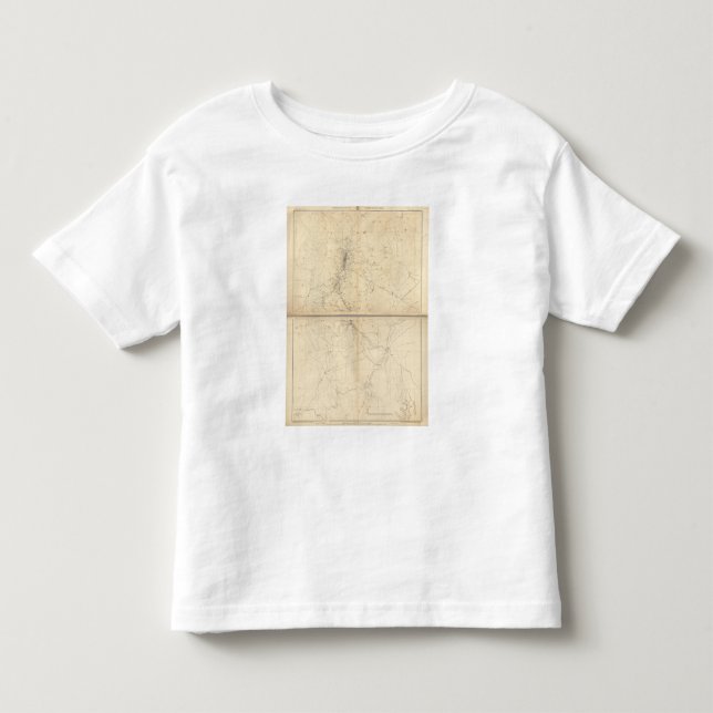 T-shirt Mapa topográfico da região da mineração de Washoe (Frente)