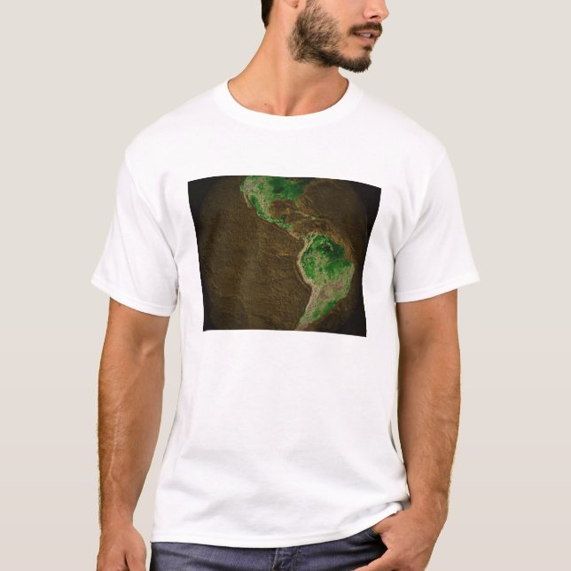 T-shirt Mapa topográfico da Terra (Frente)
