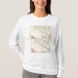 T-shirt Mapas litografados de duas cores dos Estados