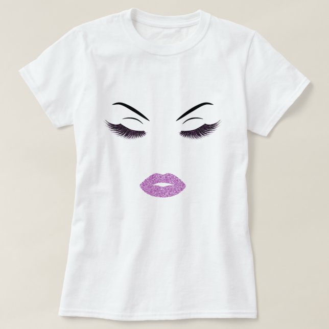 T-shirt Maquiagem com efeito de brilho (Frente do Design)