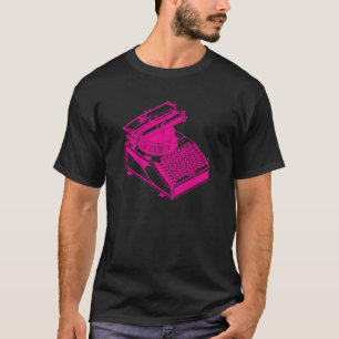 T-shirt Máquina de Escrevendo Magenta