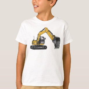 T-shirt Máquina escavadora grande de Caterpillar do menin