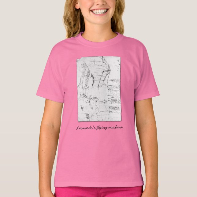 T-shirt Máquina voadora de Leonardo (Frente)