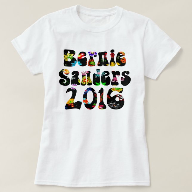 T-shirt Máquinas de lixar 2016 de flower power Bernie (Frente do Design)