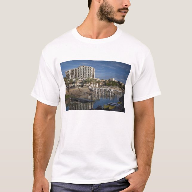 T-shirt Mar da Galileia-lago Tiberias, frente de água, alv (Frente)