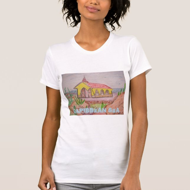 T-shirt Mar de Aruba caribe (Frente)
