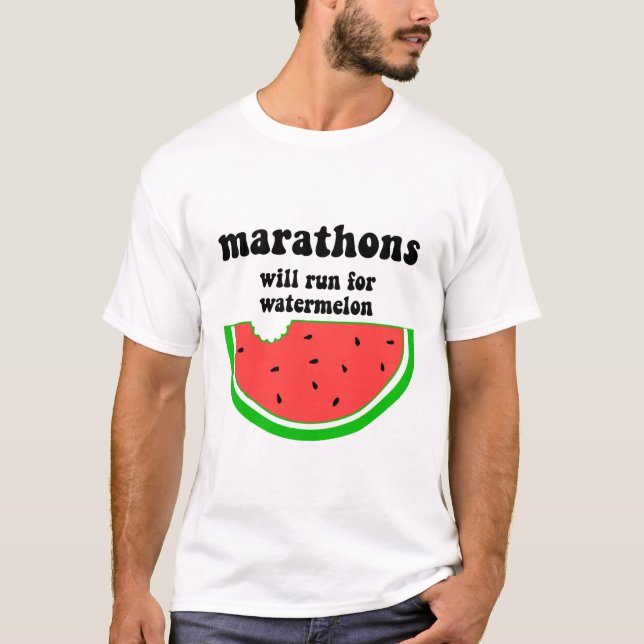 T-shirt Maratona engraçada da melancia (Frente)