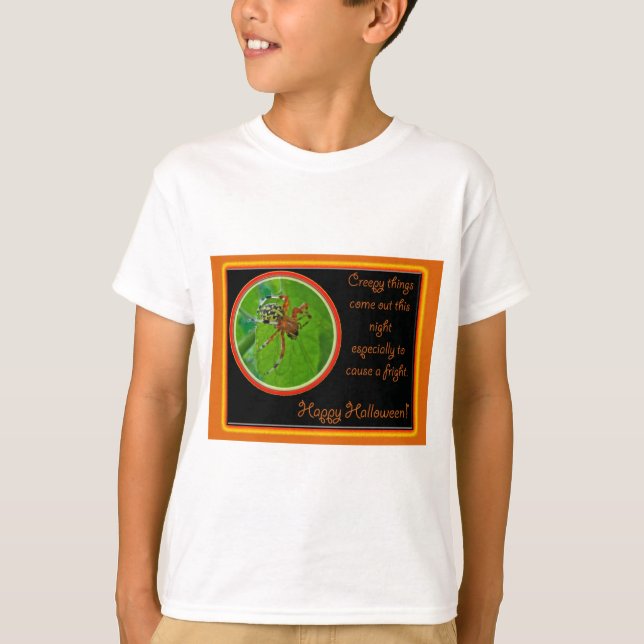 T-shirt Marbled Orb Weaver Spider Itens Felizes para o Dia (Frente)