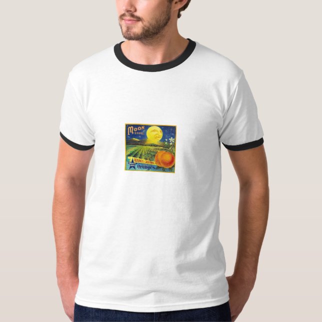 T-shirt - marca da lua - laranjas - arte (Frente)