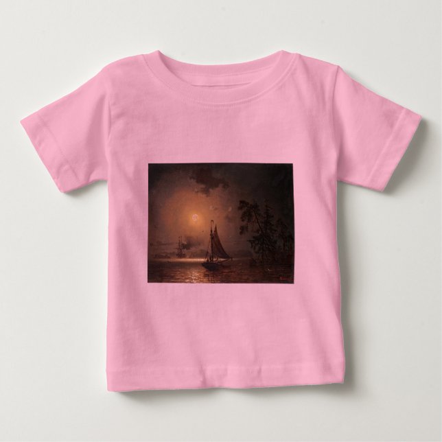 T-shirt Marcus Larson, viagem noturna da noite da lua. (Frente)