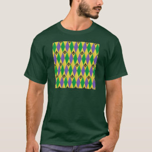 T-shirt Mardi Gras Harlequin Fleur De Lis