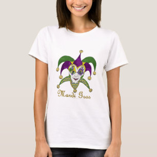 T-shirt Mardi Gras Jesters Mask colorido